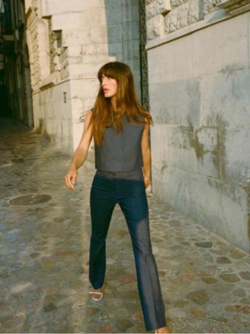 Zara Denim Effect Flared Pants
